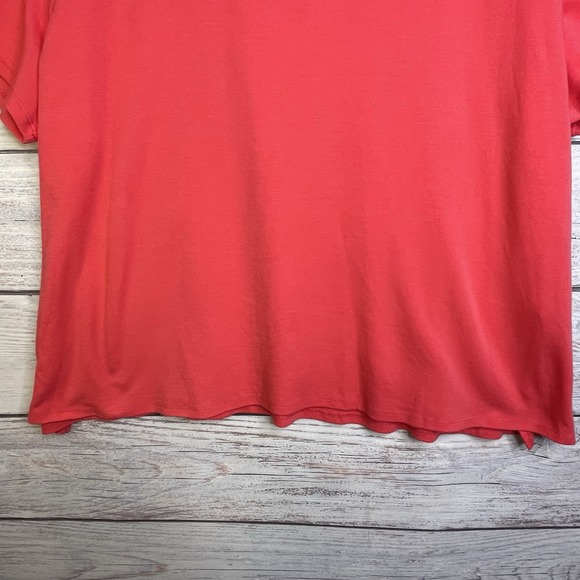 Vince Camuto Women T-Shirt Plus Size 3X Coral Short Sleeve Cotton Blend - Picture 5 of 11